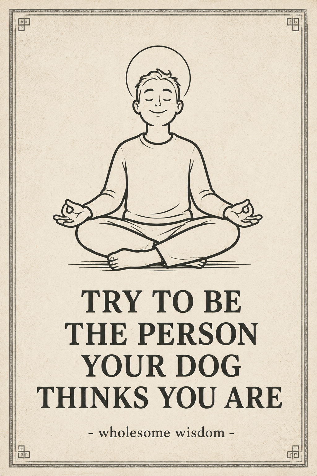 Be the Person Your Dog Thinks You Are Zen Quote Poster