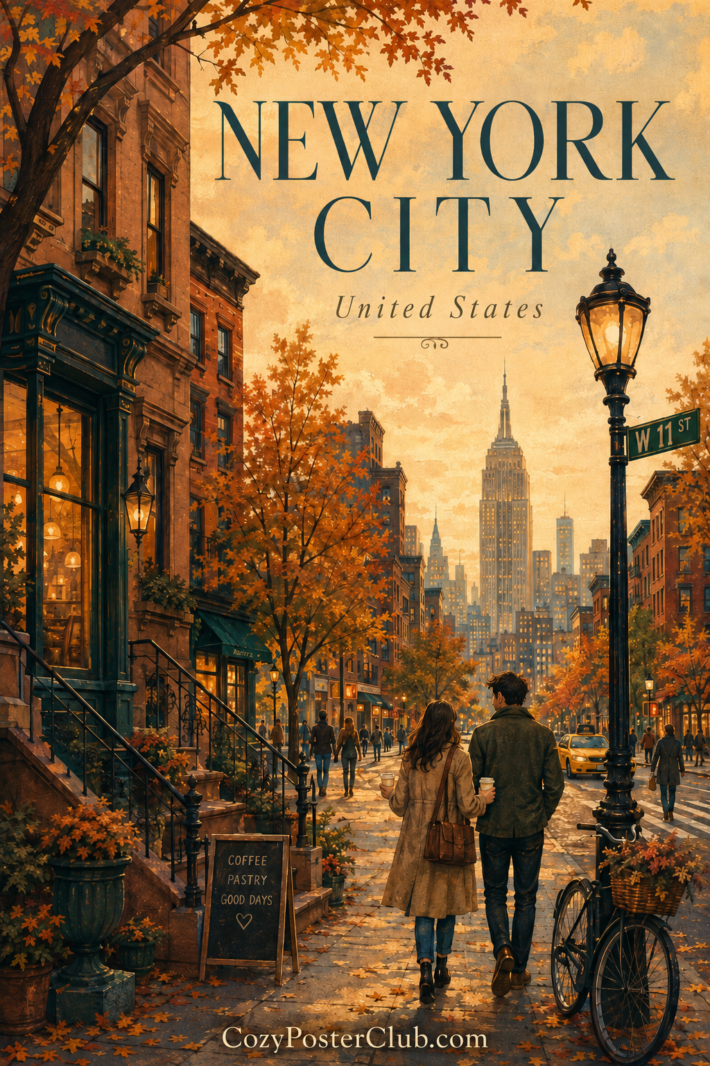 Vintage New York City travel poster and city wall art