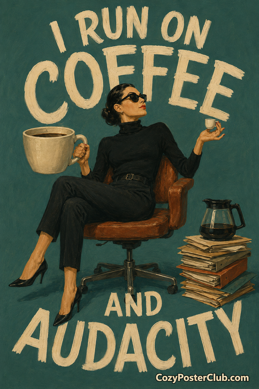 Coffee And Audacity Poster – Sassy Woman Kitchen Wall Art