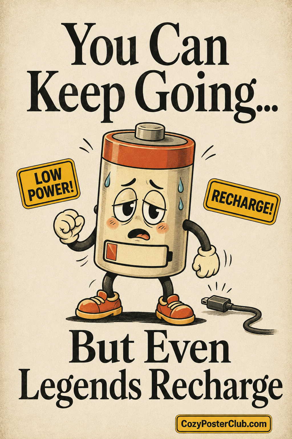 Legends Recharge Poster – Funny Self Care Wall Art