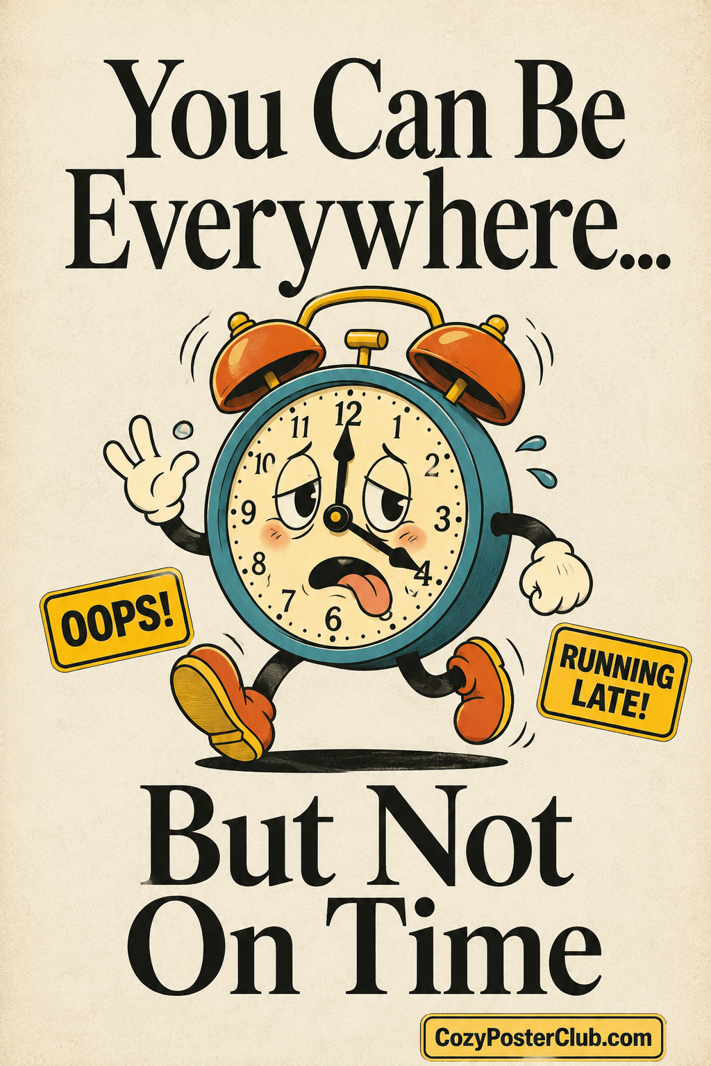 Funny Not On Time Poster – Sarcastic Motivational Wall Art