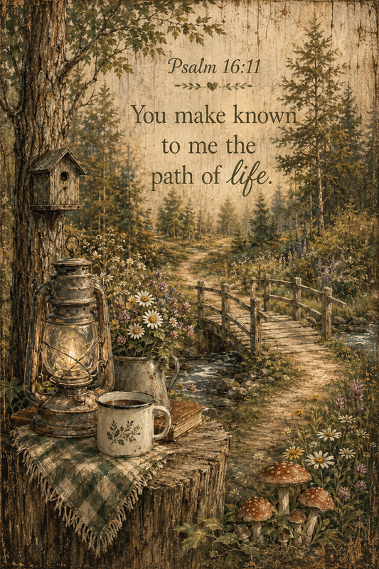 Psalm 16:11 You make known to me the path of life Christian wall art