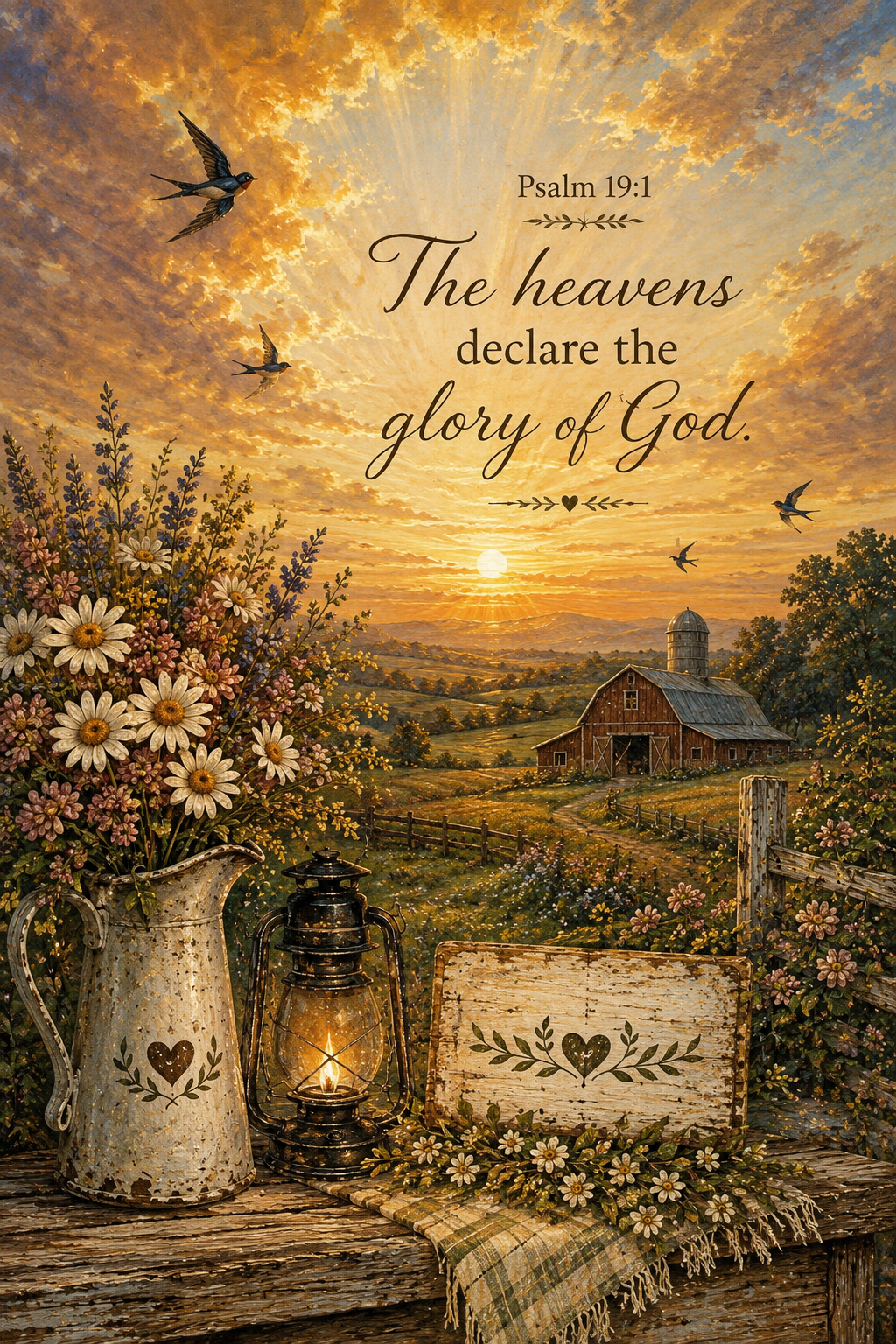 Psalm 19:1 The heavens declare the glory of God Christian wall art