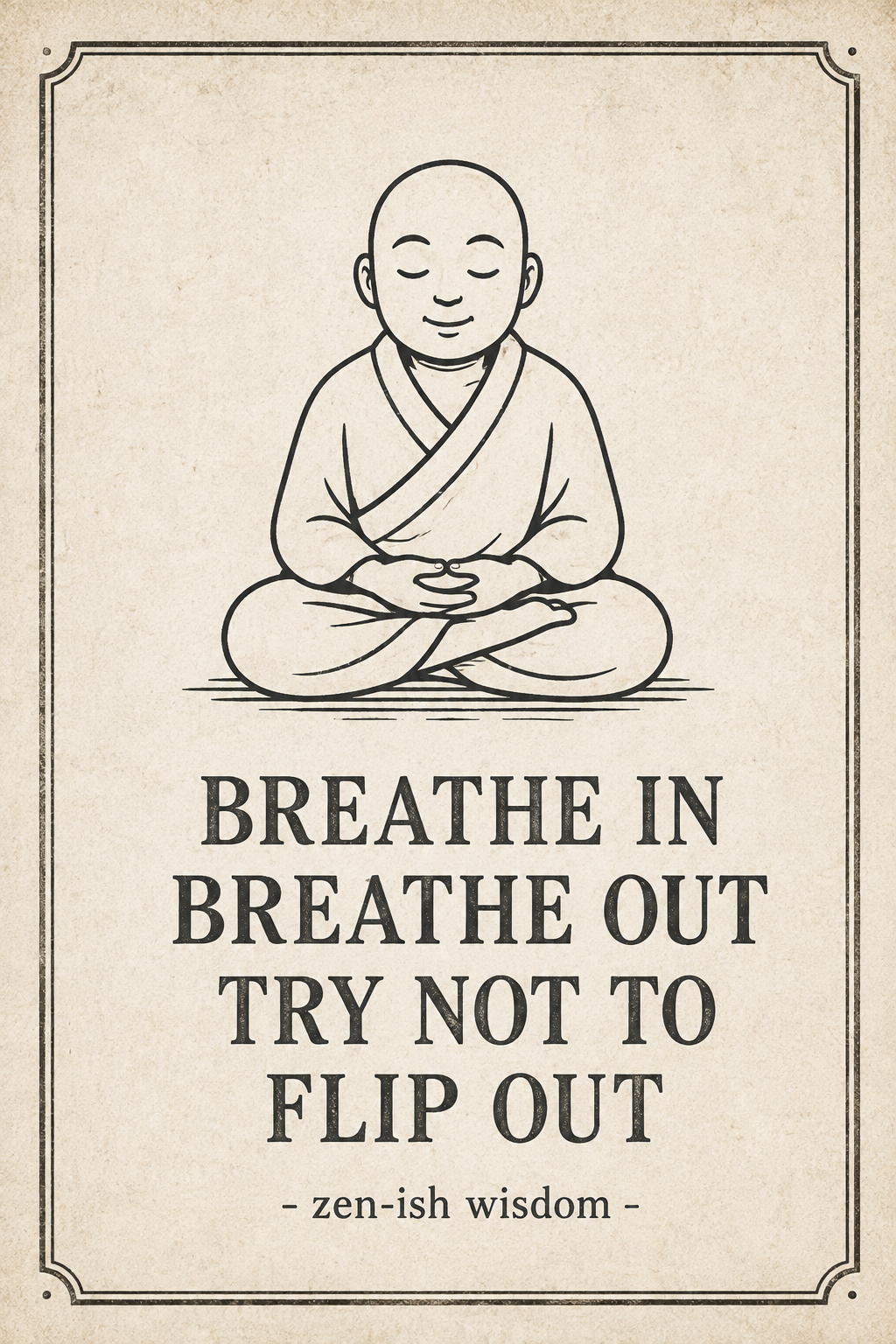 Breathe In Breathe Out Poster – Sarcastic Zen Wall Art