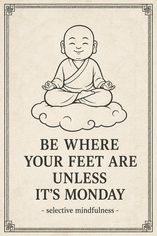 Be Where Your Feet Are Unless It’s Monday Zen Poster
