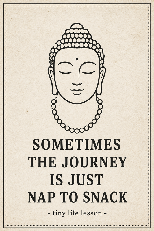 Journey Is Just a Nap to Snack Poster – Funny Buddha Art
