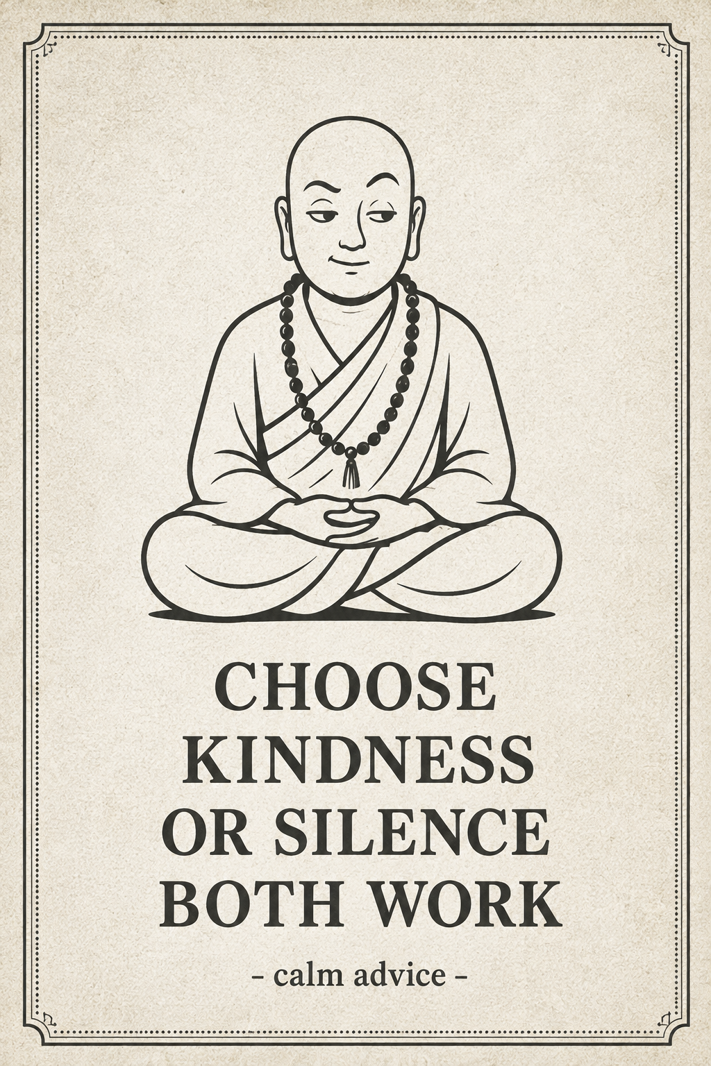 Choose Kindness or Silence Poster – Sarcastic Zen Art