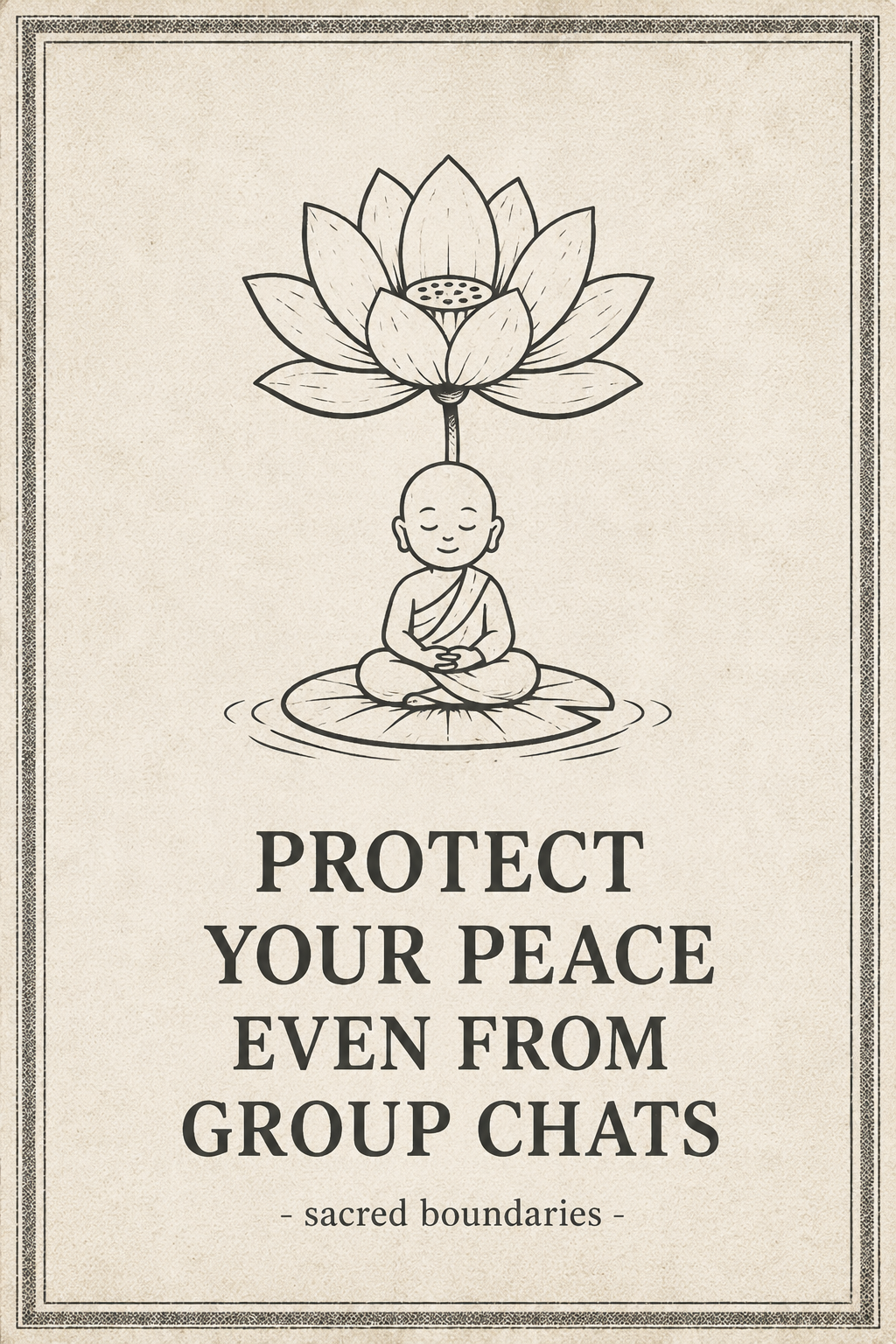 Protect Your Peace Poster – Funny Buddha Quote Wall Art