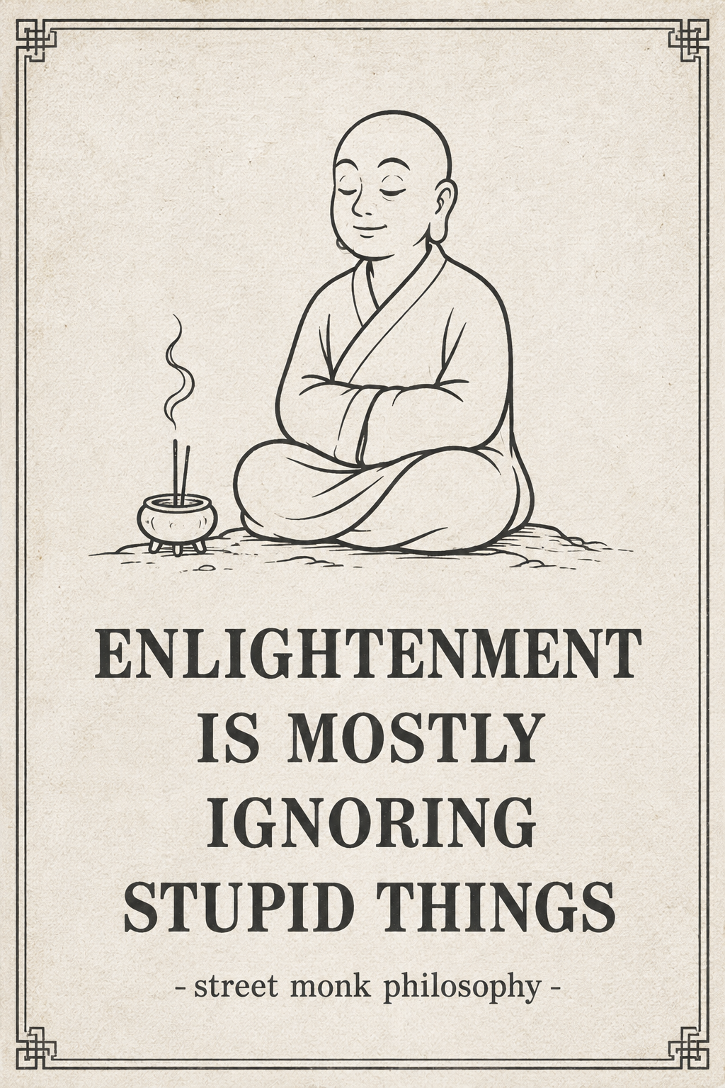 Enlightenment Is Ignoring Stupid Things Buddha Poster