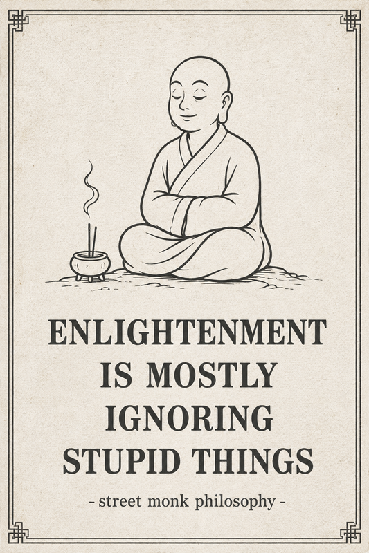 Enlightenment Is Ignoring Stupid Things Buddha Poster