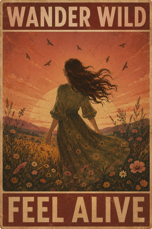 Wander Wild, Feel Alive — Vintage Wildflower Wall Art