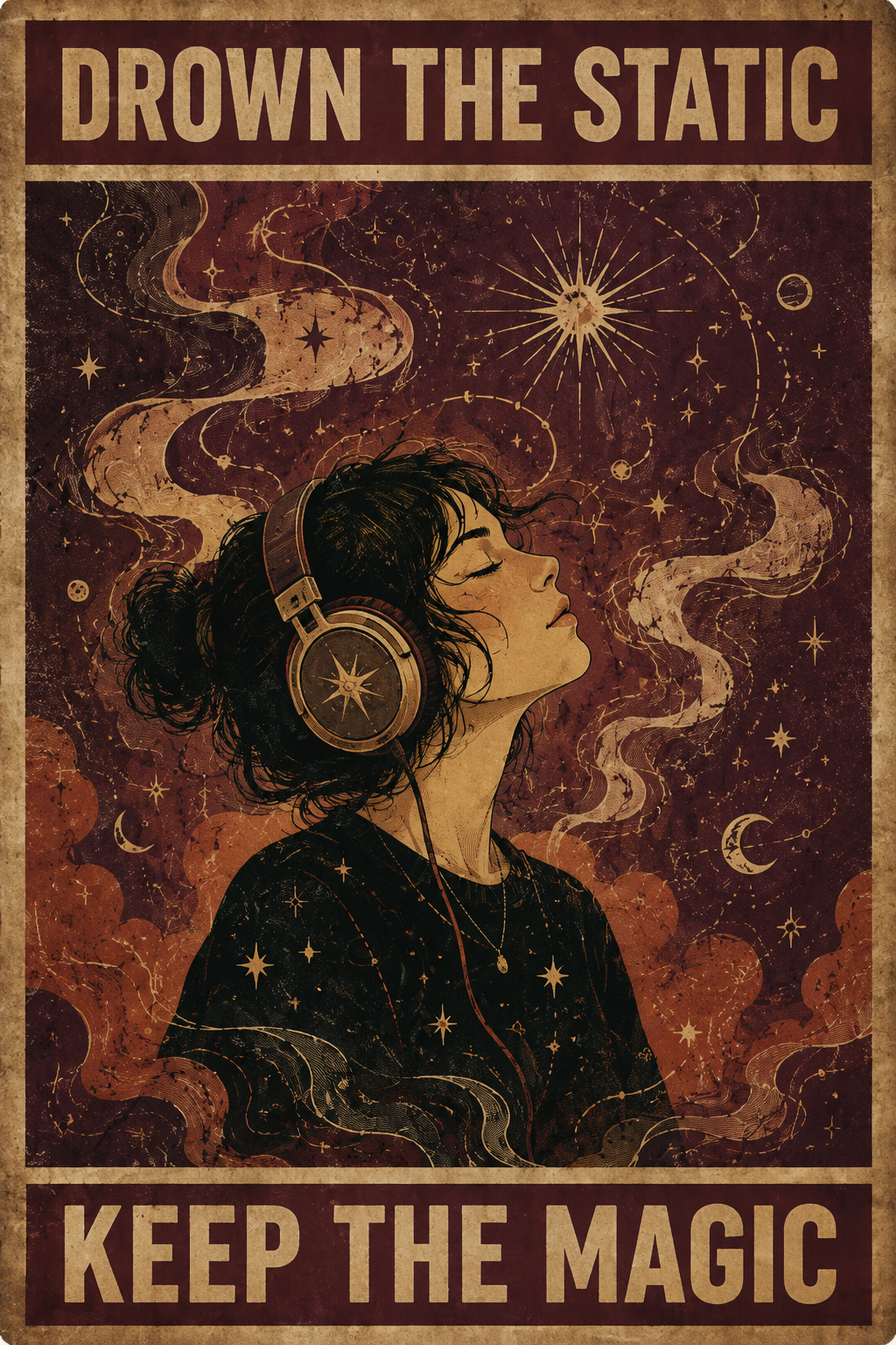 Drown the Static, Keep the Magic — Vintage Music Wall Art