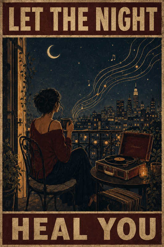 Let the Night Heal You — Retro Night Music Poster