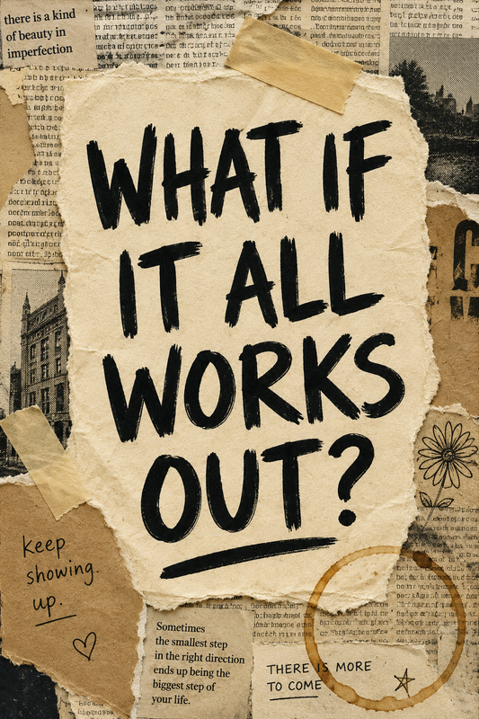 What If It All Works Out - Vintage Newspaper Collage Wall Art Poster
