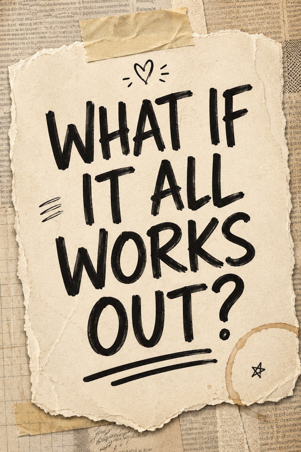 What If It All Works Out - Torn Paper Motivational Wall Art Poster