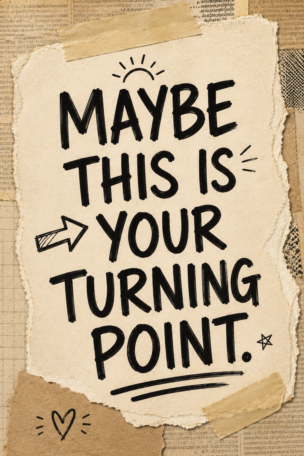 Maybe This Is Your Turning Point - Torn Paper Motivational Wall Art Poster