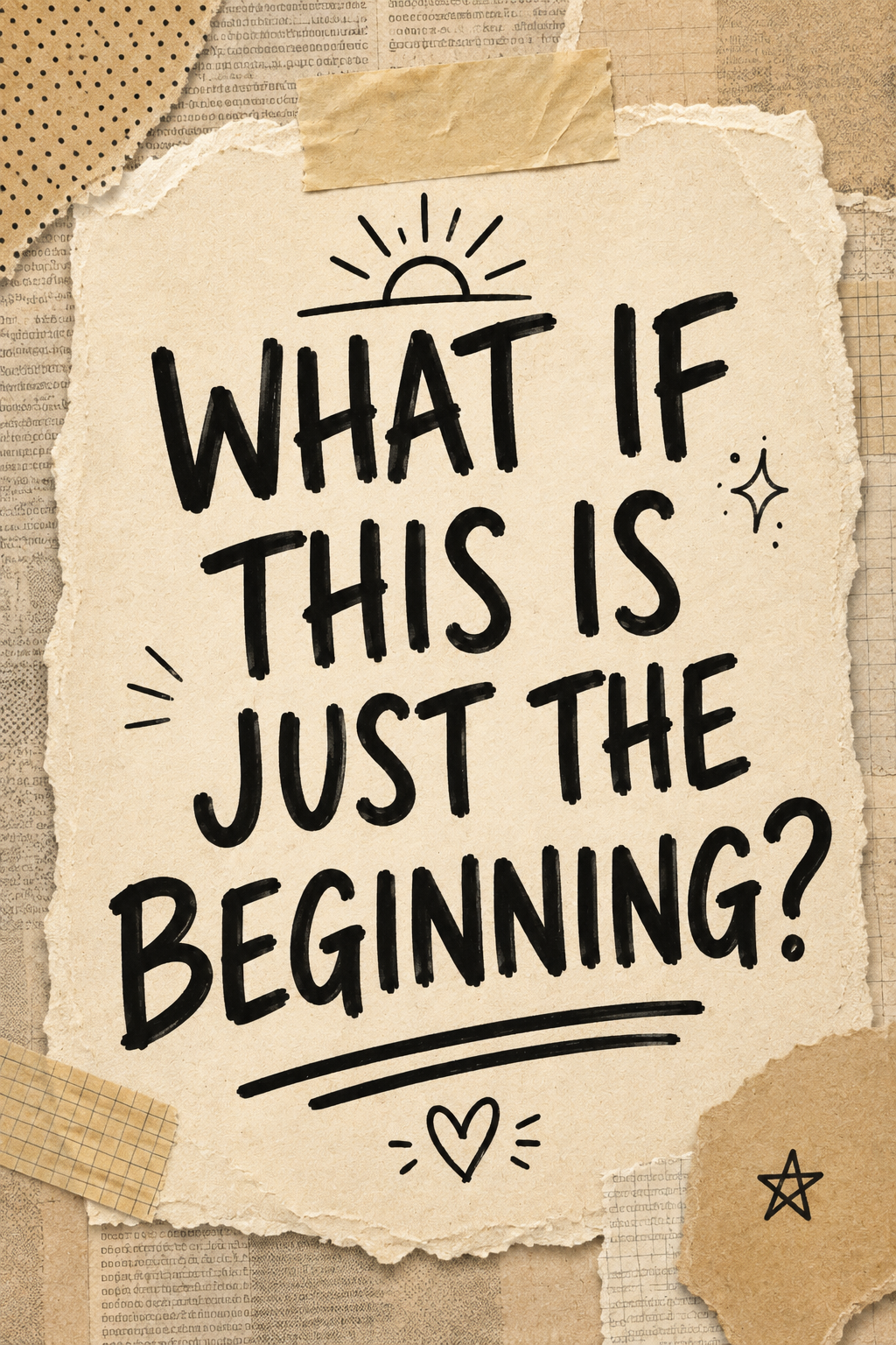 What If This Is Just the Beginning - Torn Paper Motivational Wall Art Poster